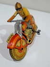 Technofix Ge 258  4 Motorcycle- Tin Metal- Wind Up With Key- Tested Works Vg Con
