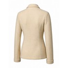 Lands End Boiled Wool Jacket Blazer Cream Ivory Button Front Women 12 Cardigan