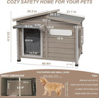 Outdoor Dog House Wooden Kennel With Raised Feet  Vent Window - Medium  Gray