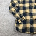 Volcom Shirt Youth Xl Yellow Navy Plaid Flannel Button Down Long Sleeve