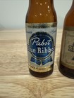 Pair Of Rare Vintage Pabst Blue Ribbon Beer Mini Glass Bottles With Caps