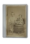 Victorian 1890-1900s Antique Photo Of 2 Adorable Children Siblings Cabinet Card