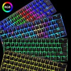 60  Wired 61 Keys Uk Layout Mini Mechanical Gaming Keyboard Rainbow Rgb Backlit