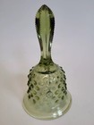 Fenton Hobnail Glass Bell Pale Green 5 75    Original Clapper Collectible