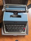 Vintage Olivetti Underwood Model 21 Typewriter Blue Hard Case Tested Working