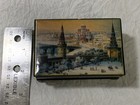 Fedoskino Russian Black Lacquer Hand Painted Trinket Box