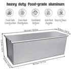 13x4 Inch Pullman Loaf Pan With Lid  Heavyduty Uncoated Bread Pan For