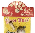 Vintage 1940 s Tin Litho Baseball Cap Whistle   Bat   Ball Toy Nip Japan