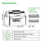 Roll Top Chafing Dish Buffet Set Stainless Steel W  Glass Window For Party 9qt