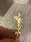 Vintage Walt Disney Mickey Mouse Childrens Fork Gold  Metal   Rhinestones