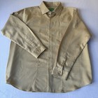 Vintage 90s Haband Fit-forever Tan Ribbed Button Up Shirt Men s Large