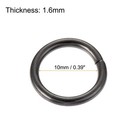 10mm Metal O Rings Non-welded For Straps Bags Belts Diy Black 20pcs