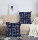 2 Pcs Cushion Cover Indigo Blue Pillow Cover Decorative Throw Pillow Case 18x18 