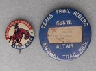 Lot Of 2 - 1962 San Antonio Texas Trail Riders Badge Pinback Button   Rodeo Pin