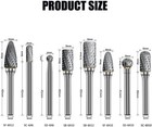 8x 1 4   Double Cut Tungsten Steel Carbide Rotary Burr Die Grinder Shank Bit Set