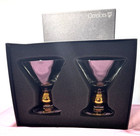 Set Of New Orrefors Crystal Nobel Martini Glass  Brand Nib Gold Flawed