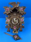 Vtg German Regula Cuckoo Clock Carved Wood Black Forest Style Bird Leaf Flowers