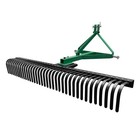     6ft Landscape Rake For Tractors 3 Point Rock Rake W 37 Steel Tines For Cat 1 2