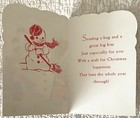 Unused Christmas Boy Girl Snowman Snow Sparkle Vtg Greeting Card 1950s 1960s