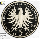 Germany  Federal Republic  5 Mark 1986-f  Pcgs Pr69dcam  Frederick The Great