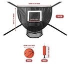 Red Trampoline Basketball Hoop Set     Waterproof Goal   Soft Ball For All Ages