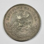 1899 Mo Mexico Silver Peso Chopmarked Large Size Silver Crown Nice  t492