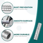 Stainless Steel 3 8  To 3 8 Hose Barb Fittings X Barb  Silver 