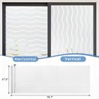 Rabbitgoo Privacy Window Film Wave Decorative Striped Static Cling Glass Sticker