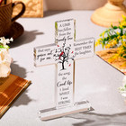 Sympathy Bereavement Gift For Loss Of Loved One Acrylic Cross Floral Red