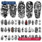 77 Sheets Skeleton Skull Temporary Tattoo For Women Men  17 Sheets Half Arm Larg