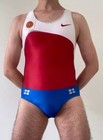 Nike Olympic Russia Bodysuit Singlet Spandex Leotard Unitard Gymnastics Running