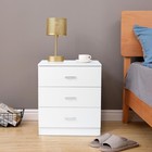 Nightstand Accent Stand Bedside Table End Table With 3 Drawers Bedroom Furniture