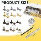 Shrj 480 Sets Leather Rivets Tubular Double Cap Rivets 4 Colors 3 Sizes Small Me