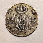 1868 Spanish Philippines 20 Centavos Silver  Nice 