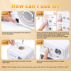 1200w 3-in-1 Portable Space Heater With Humidifier And Timer For Home   Office