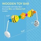 Wooden Toy Bar  Honey Bee Design  Compatible With Baby Bjorn Bouncer  Secure Fit