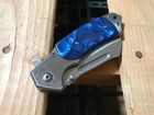 8  Spring Assisted Cleaver Pocket Folding Razor Knife Hunting Camping Blue