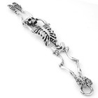 8 26  Mens Vintage Silver Stainless Steel Skeleton Skull Bracelet Chain Bangle
