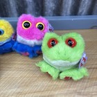 Vtg Puffkins Frogs Lot Of 4 Plush Swibco Candy Rufus Winky Freddy W  Name Tags
