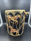 Vintage Native American Tightly Bound Drum Hand Made Natural Hide Running Horse