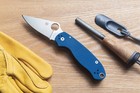 Spyderco Para 3 Cpm-spy27 Satin Blade Blue G-10 Handles Pocket Knife