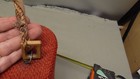 Vintage 60s Red Tweed Train Case Cosmetic Mirror Read Mod Top Handle