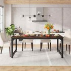 Roesler 79 In  Rustic Brown Engineered Wood Dining Table With 4 Legs  Seats 8