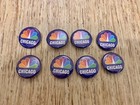 Nbc 5 Chicago Round Peacock Pinback Media Television Buttons 1 Inch - Lot Of 8