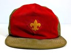 Vintage Bsa Snapback Hat Red Green Cap Fleur-de-lis Boy Scouts M l Usa