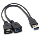 Usb 3 0 Male To 2 Usb Female Data Hub Power Adapter Y Splitter Charging Cable A