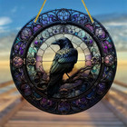Suncatcher Raven Crow Colorful Stained Plastic Window Hanging Home Decor 8 
