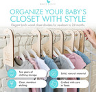 Baby Closet Dividers In Natural Birch Wood - Wooden Nursery Closet Organizer Wit