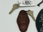 Vintage Hotel Motel Keychain Lot Of 6 Skeleton Key Fob Monticello Mentor Ramada