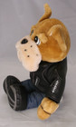 Vintage Biker Tan Bulldog 10  Plush Stuffed Animal Leather Jacket